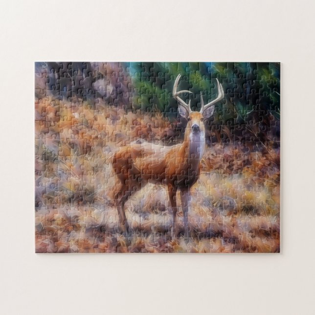 Wild Buck Deer Animal Nature Art Puzzle (Horizontal)