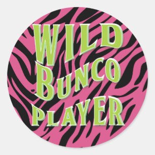 Wild Bunco Player Grafikdesign Runder Aufkleber