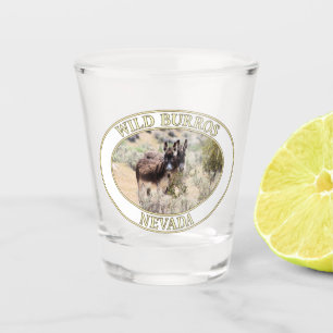 Wild Burros / Esel Nevada Schnapsglas