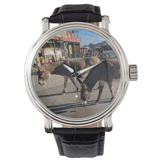 Wild Burros in Oatman, Arizona Armbanduhr (Vorderseite)