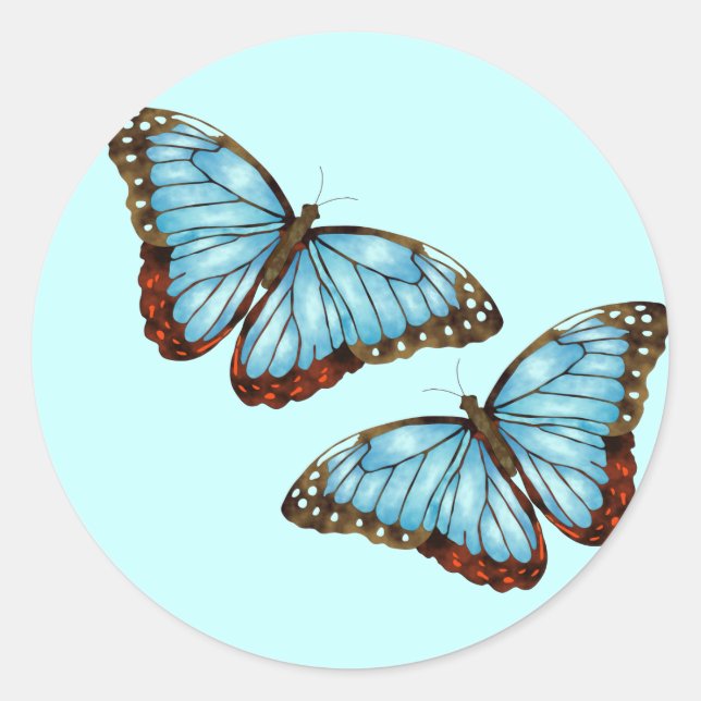 Wild Butterflies Runder Aufkleber (Vorderseite)