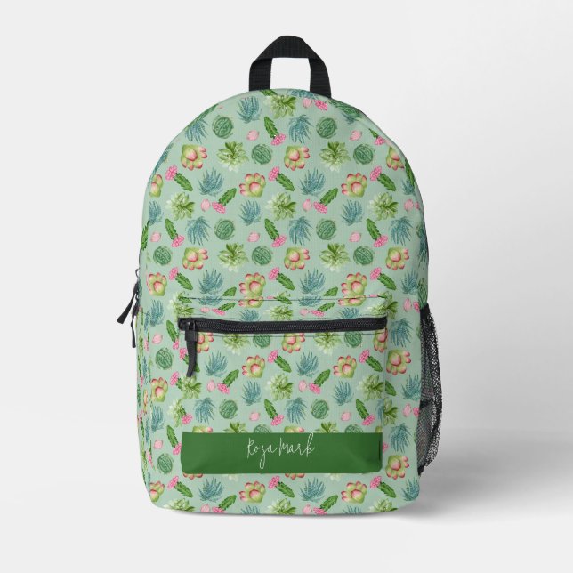 Wild Cactus Pattern Bedruckter Rucksack (Vorderseite)