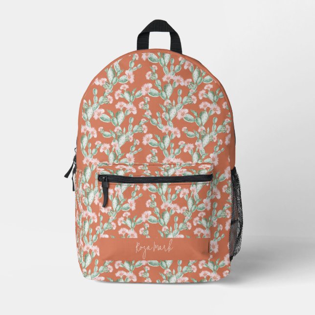 Wild Cactus Pattern Bedruckter Rucksack (Vorderseite)