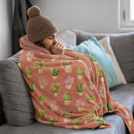 Wild Cactus Pattern Fleecedecke