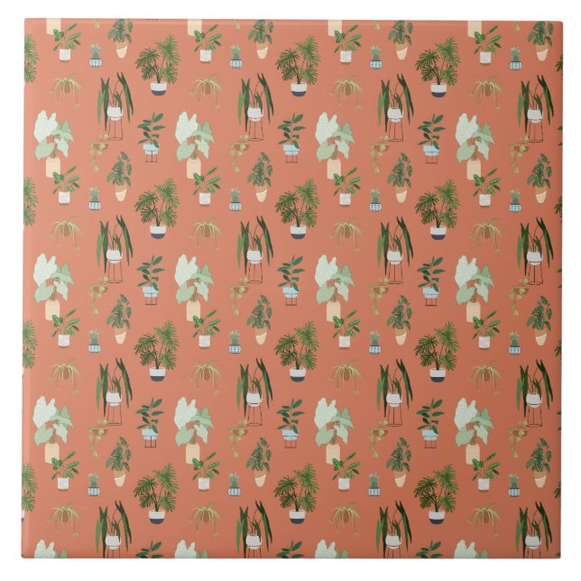 Wild Cactus Pattern Fliese (Vorderseite)