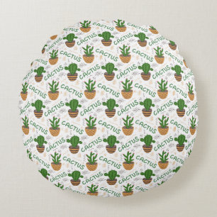 Wild Cactus Pattern Rundes Kissen