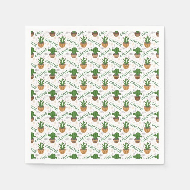 Wild Cactus Pattern Serviette (Vorderseite)