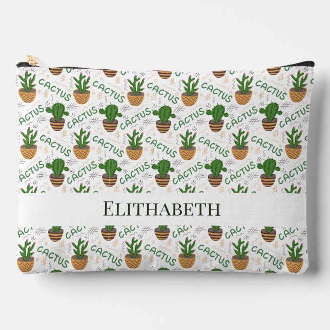Wild Cactus Pattern Zubehörtasche (Vorderseite)