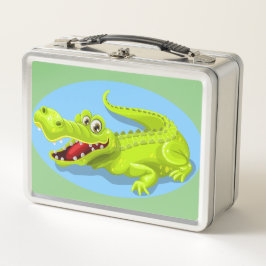 Wild Cartoon Crocodile Metall Brotdose
