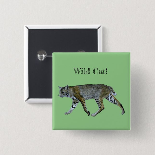 Wild Cat Bobcat Button (Vorne & Hinten)
