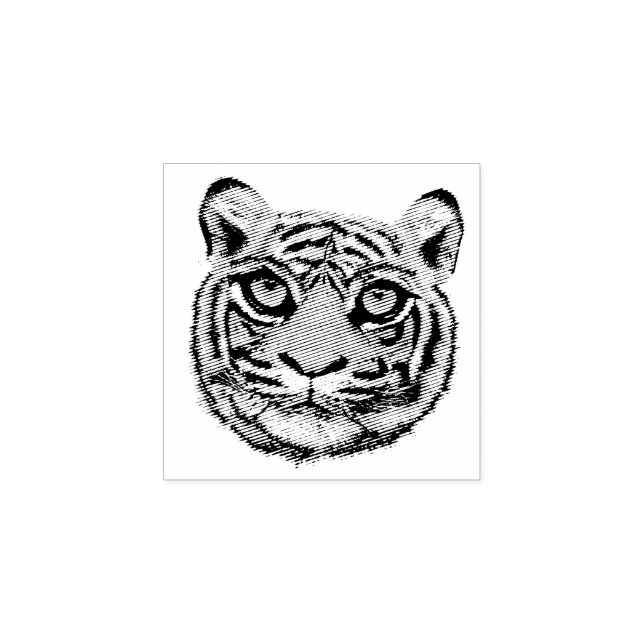 Wild Cat Face Rubber Briefmarke Gummistempel (Prägung)