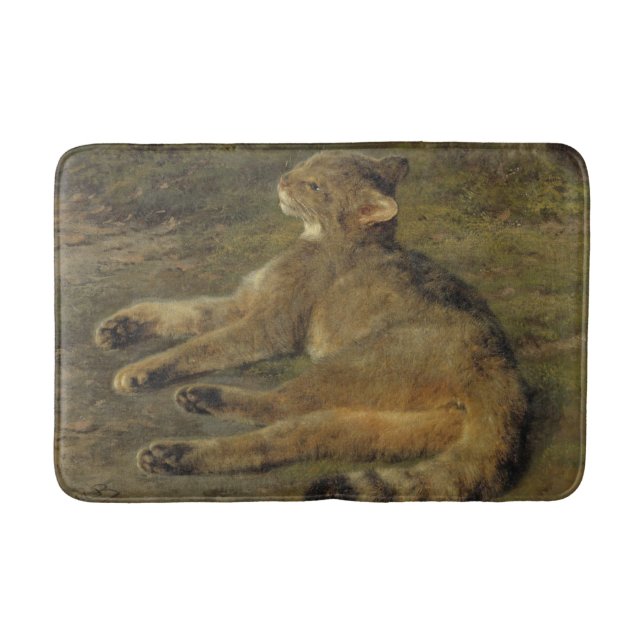 Wild Cat (von Rosa Bonheur) Badematte (Vorderseite)