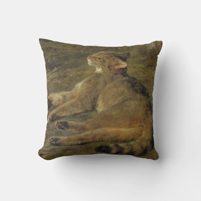 Wild Cat (von Rosa Bonheur) Kissen (Vorderseite)