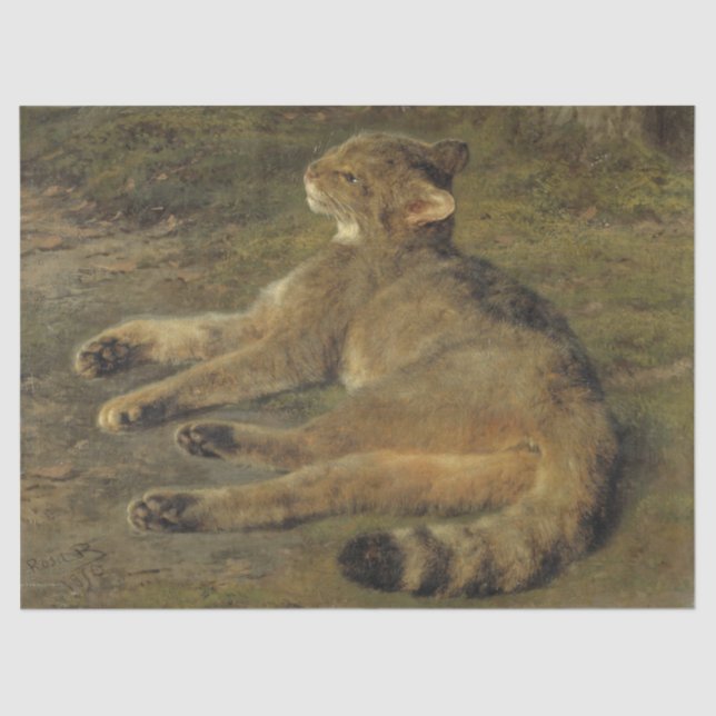 Wild Cat (von Rosa Bonheur) Seidenpapier (Vorderseite)