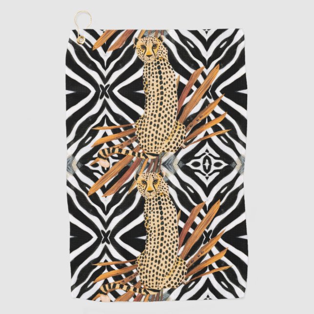 Wild Cheetah Golfhandtuch (Vorderseite)
