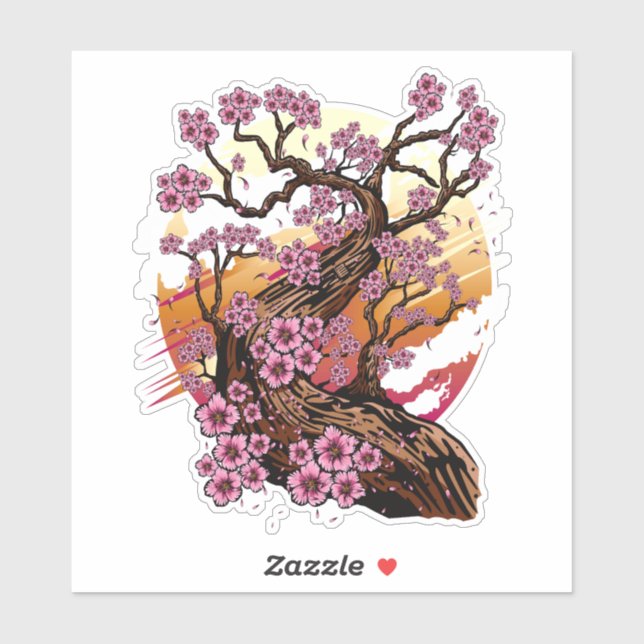 Wild Cherry Blossom Aufkleber (Blatt)