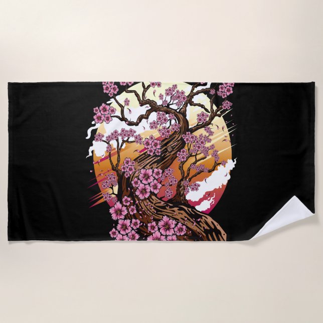 Wild Cherry Blossom Strandtuch (Vorderseite)