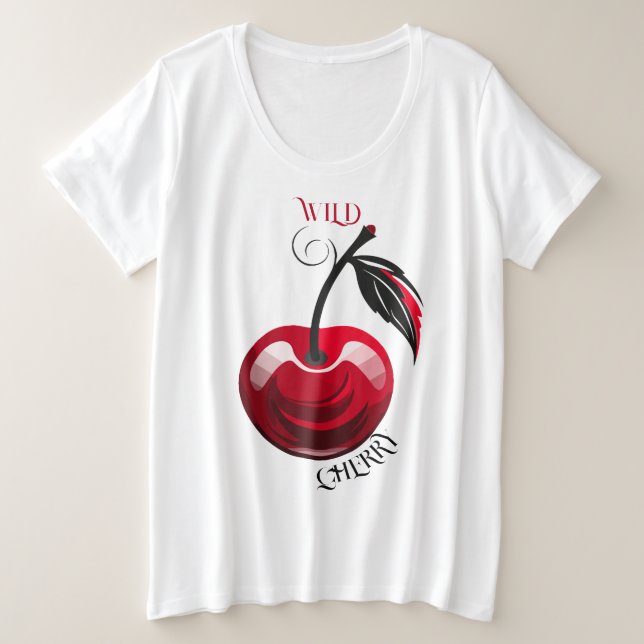 Wild Cherry Große Größe T-Shirt (Design vorne)