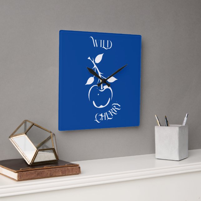 Wild Cherry Quadratische Wanduhr (Büro)