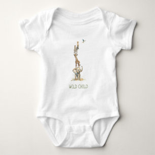WiLD CHILD Dschungel-Safari-Tiere Baby-Body Baby Strampler