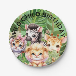 Wild Child Jungle Kawaii Tiere Pappteller