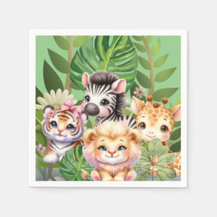 Wild Child Jungle Kawaii Tiere Serviette