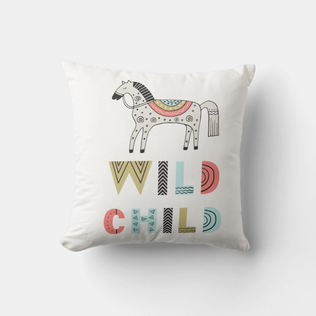 Wild Child Scandia Horse Baby Kissen (Vorderseite)