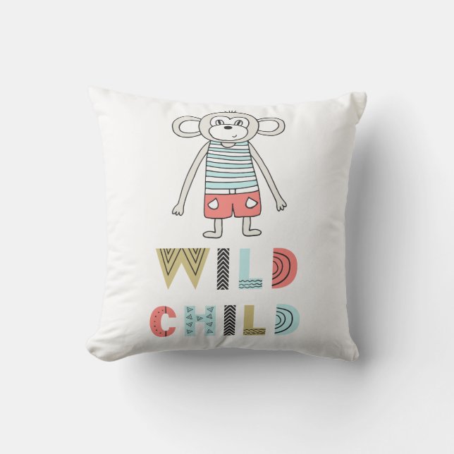 Wild Child Scandia Monkey Baby Kissen (Vorderseite)