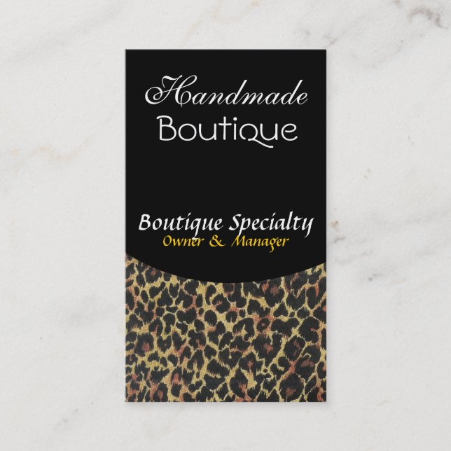 Wild Cougar Animal Print Designer Makeup Salon Visitenkarte (Vorderseite)