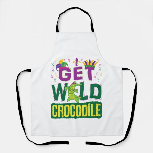 Wild Crocodile Mardi Gras Alligator Schürze (Vorderseite)