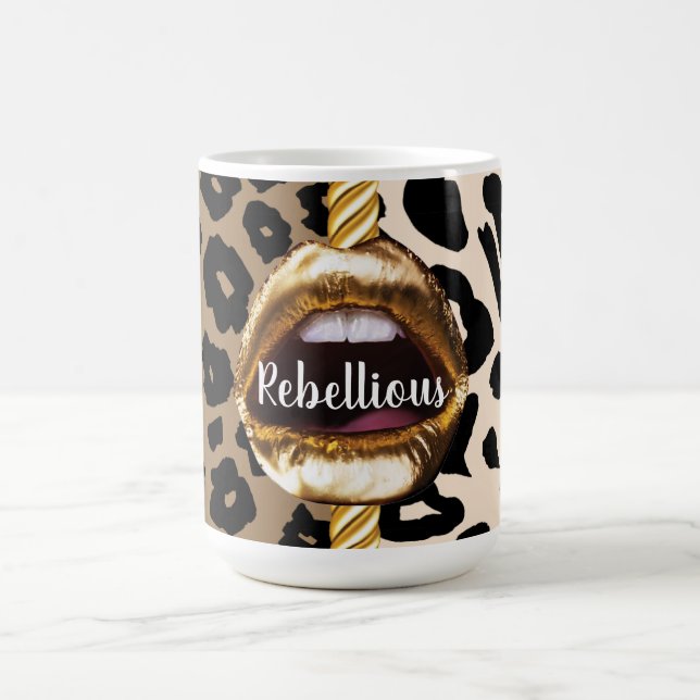 Wild Custom Gold Lips Geschenk Décor Girl Niedlich Kaffeetasse (Mittel)