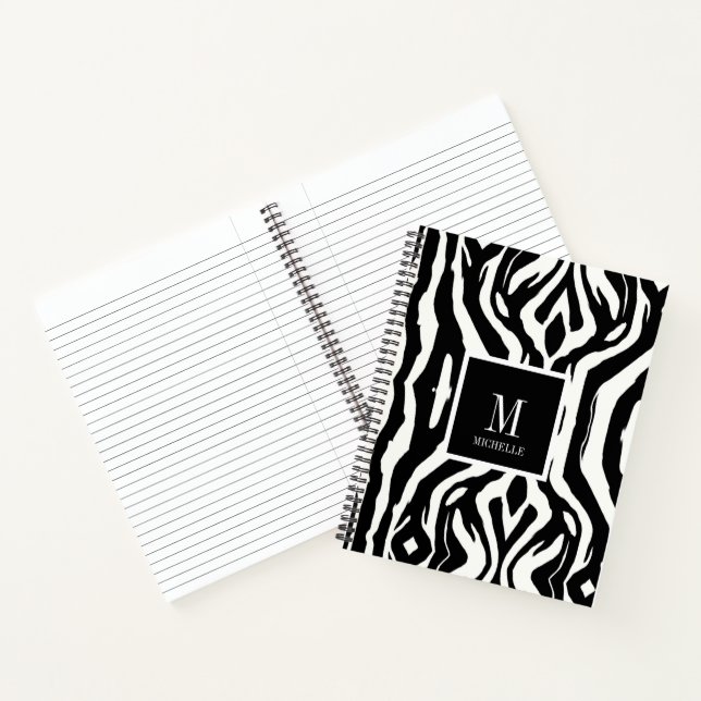 Wild Custom Zebra Print Pattern Notizbuch (Innenseite)