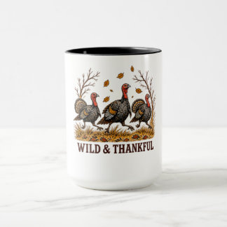 Wild & Dankbare Truthähne Thanksgiving-Design Tasse