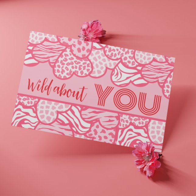 Wild darüber, dass du rosa, wilde Herzen Valentine Postkarte (Von Creator hochgeladen)