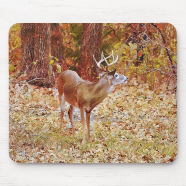 Wild Deer Buck Antlers Art Mouse Pad Mousepad (Vorne)