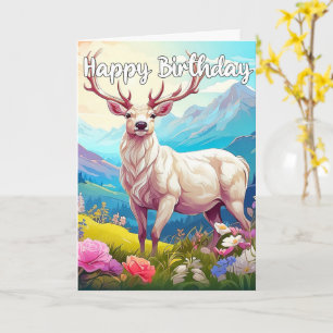 Wild Deer Buck Happy Birthday Karte