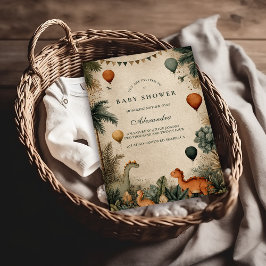 Wild Dino Forest Baby Shower Einladung