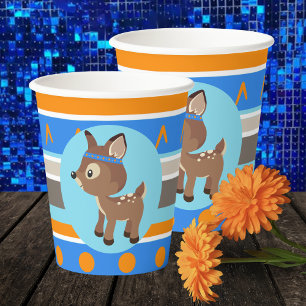 Wild ein blaues Waldland Hirsche Party Papierkäste Pappbecher