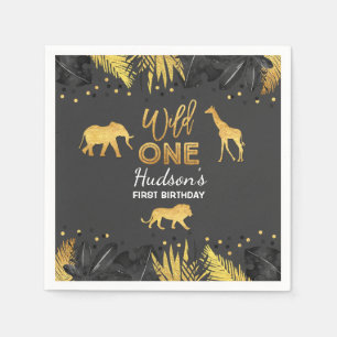 Wild ein Geburtstag Jungle Tiere Napkin Serviette