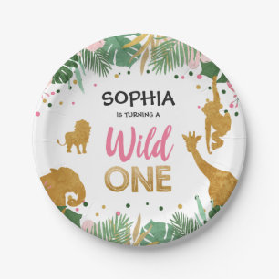 Wild ein Geburtstag Paper Tellers Safari Animals G Pappteller