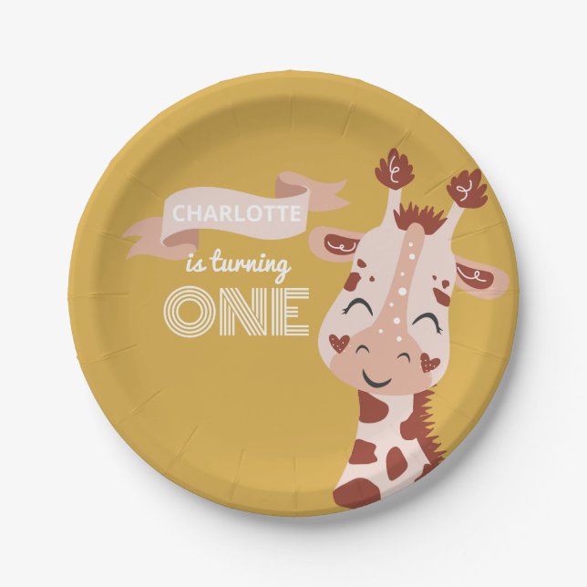 Wild ein Party Tiergiraffe Pappteller (Vorderseite)