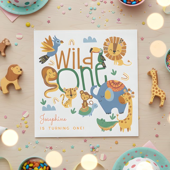 Wild-ein-Safari-Tiere Kindergeburtstag Party Serviette (Von Creator hochgeladen)