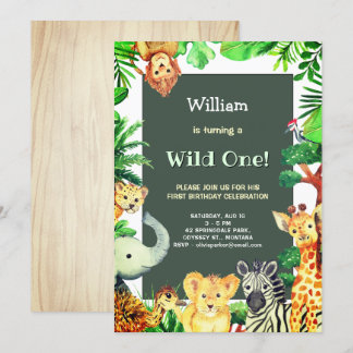 Wild ein tropischer Regenwald Whimsical Geburtstag Einladung
