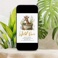Wild eine Niedliche Giraffe 1. Geburtstag Foto Tie