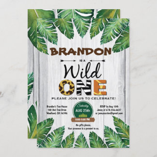 Wild Einladung zum Geburtstag. Junge Dschungel