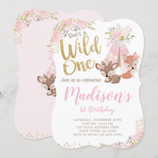Wild eins, Woodland, Stamm Einladung