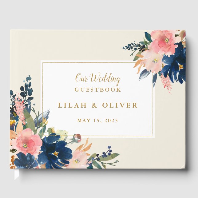 Wild Elegance | Hochzeitsmarsch und Hochzeit von G Gästebuch (Vorderseite)