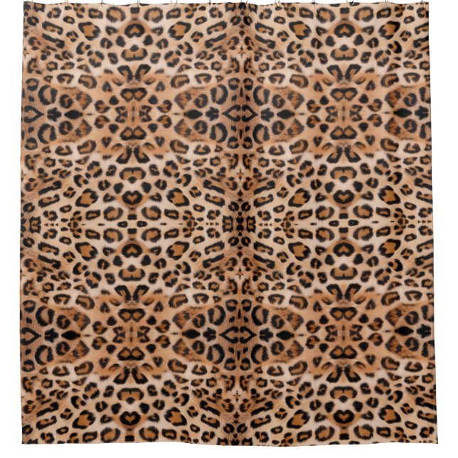 Wild Elegance Leopard Print Duschvorhang (Vorderseite)