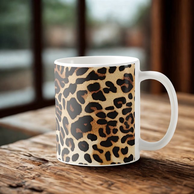Wild Elegance Leopard Print Kaffeetasse (Von Creator hochgeladen)