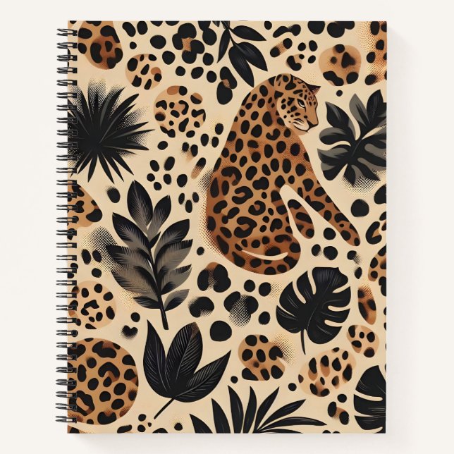 Wild Elegance Leopard Skin Notebook Notizbuch (Vorderseite)